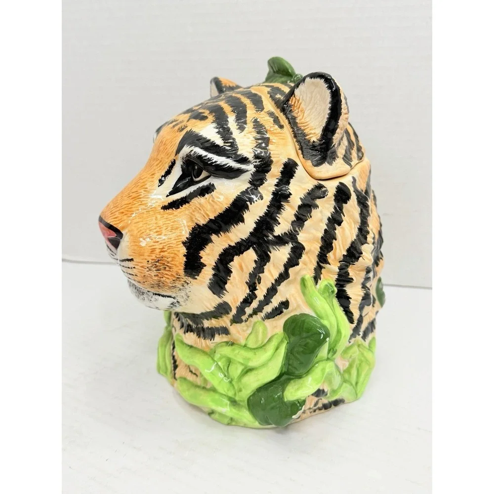 Rare! 1998 Tone World Tiger Cookie Jar w/ Matching Salt Pepper Shakers 3 Pc Set